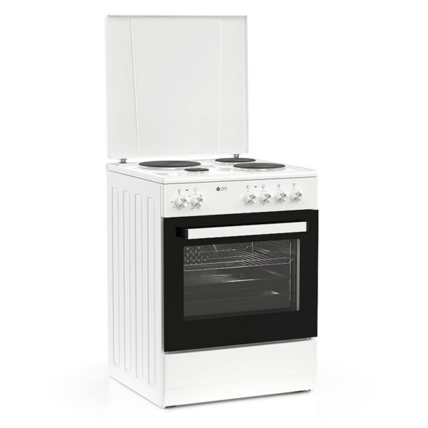 Ηλεκτρική Κουζίνα 60L Thermogatz TGS E120 WH Λευκή με Εμαγιέ Εστίες & Καπάκι