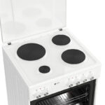 Ηλεκτρική Κουζίνα 60L Thermogatz TGS E120 WH Λευκή με Εμαγιέ Εστίες & Καπάκι