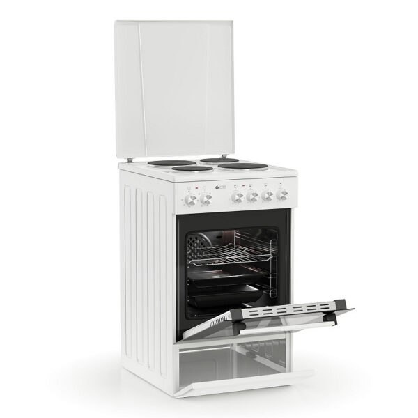 Ηλεκτρική Κουζίνα 47L Thermogatz TGS E50 WH Λευκή με Εμαγιέ Εστίες & Καπάκι