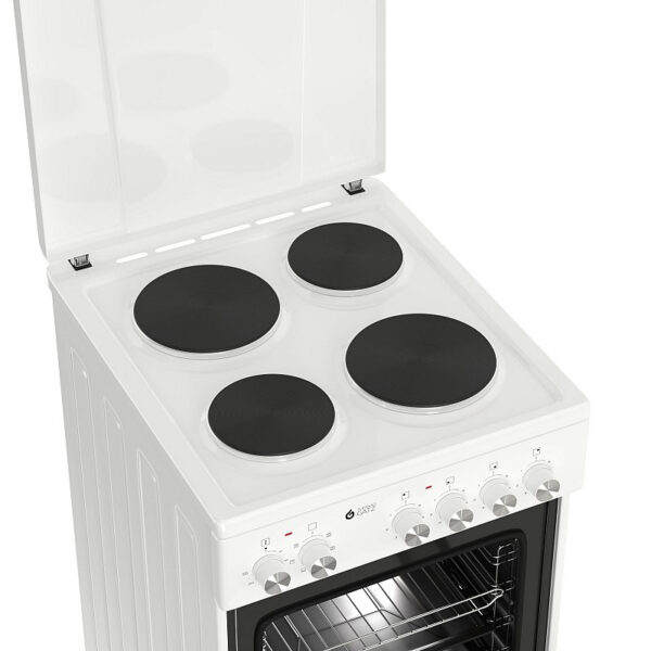 Ηλεκτρική Κουζίνα 47L Thermogatz TGS E50 WH Λευκή με Εμαγιέ Εστίες & Καπάκι