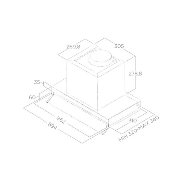 Απορροφητήρας Εντοιχιζόμενος Elica Box In IX/A/90 Inox [Π90cm – 370m³/h]