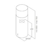 Απορροφητήρας Νησίδα Elica Tube Pro Island Mat WH/A/43 Λευκός [Ø43cm – 603m³/h]