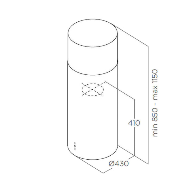 Απορροφητήρας Νησίδα Elica Tube Pro Island Mat WH/A/43 Λευκός [Ø43cm – 603m³/h]