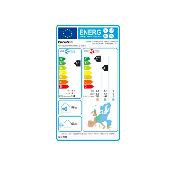 Κλιματιστικό Inverter 12000BTU Gree Aura GRC-121QI/KAR3-N6 με Ιονιστή & Wi-Fi