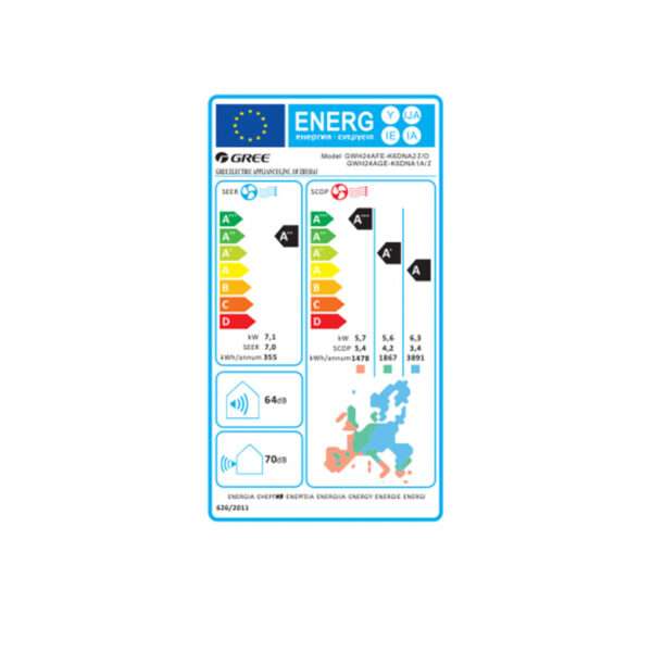 Κλιματιστικό Inverter 24000BTU Gree Aura GRC-241QI/KAR-N6 με Ιονιστή & Wi-Fi