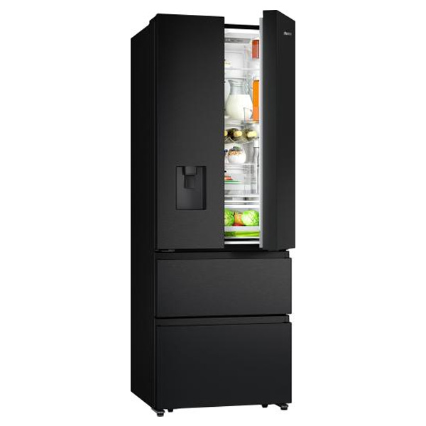 Ψυγείο Ντουλάπα Hisense RF632N4WFE Μαύρο [NoFrost/485L/Υ200×Π70cm]