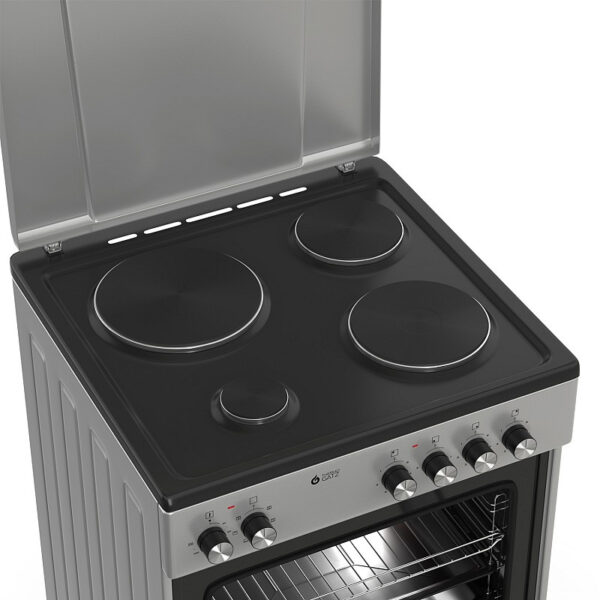 Ηλεκτρική Κουζίνα 80L Thermogatz TGS E8021 S Inox με Εμαγιέ Εστίες & Καπάκι
