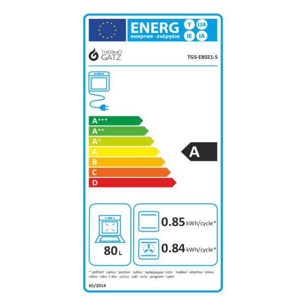 Ηλεκτρική Κουζίνα 80L Thermogatz TGS E8021 S Inox με Εμαγιέ Εστίες & Καπάκι