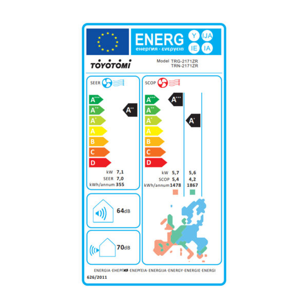 Κλιματιστικό Inverter 24000BTU Toyotomi Izuru Eco II TRN/TRG-2171ZR με Ιονιστή & Wi-Fi