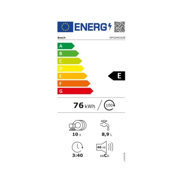 Εντοιχιζόμενο Πλυντήριο Πιάτων Bosch SPV2HKX42E [WiFi/◎10/Υ81.5×Π45cm]