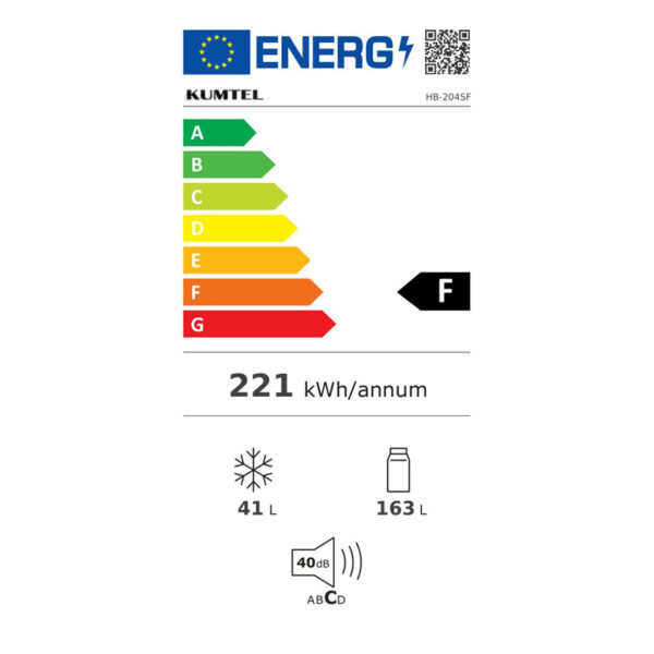 Ψυγείο Δίπορτο Kumtel HB-204SF Λευκό [204L/Υ144×Π55cm]