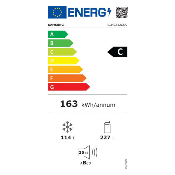 Ψυγειοκαταψύκτης Samsung RL34C652CSA Inox [NoFrost/341L/Υ185×Π60cm]
