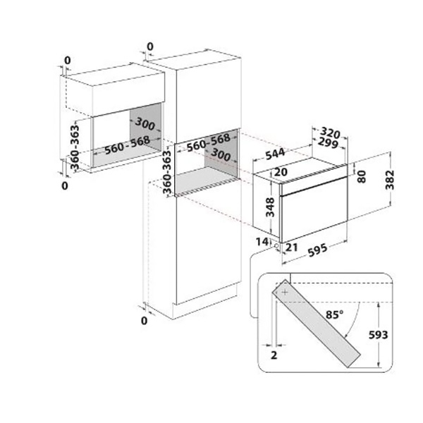 Εντοιχιζόμενος Φούρνος Μικροκυμάτων Indesit IMBN3 R3 IX Inox [22L/750W]