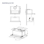Απορροφητήρας Συρόμενος Midea HU 60L07 Inox/Λευκός [Π60cm – 440m³/h]