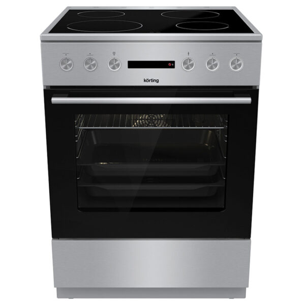Ηλεκτρική Κουζίνα 71L Korting KEC6A40XPG Inox με Υδρόλυση & Κεραμικές Εστίες