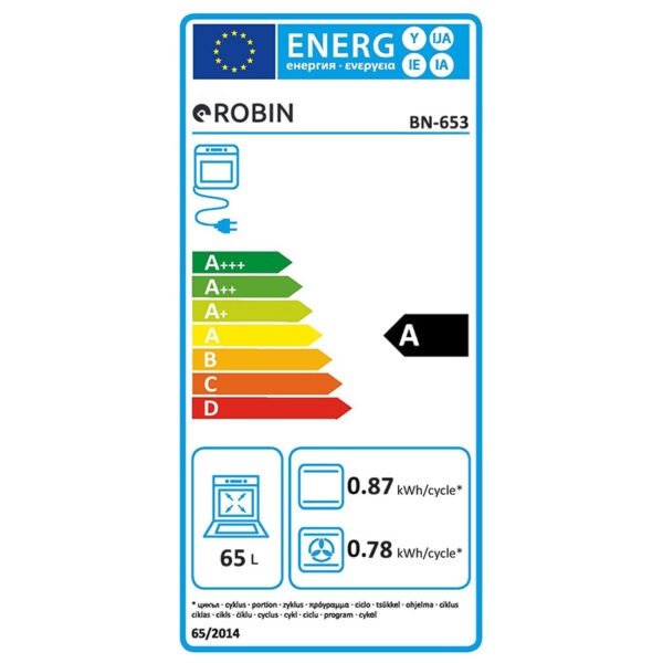 Ηλεκτρική Κουζίνα 65L Robin BN-653 Inox με Κεραμικές Εστίες