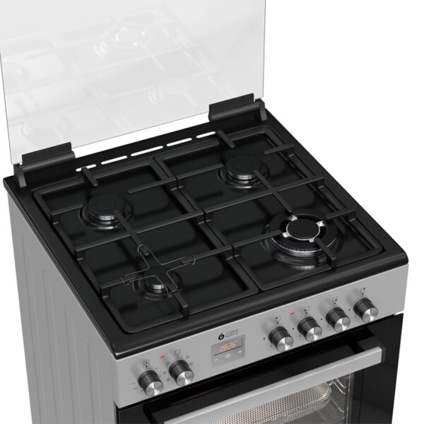 Κουζίνα Μικτή 80L Thermogatz TGS 3980 IX Inox με Eστίες Αερίου & Καπάκι