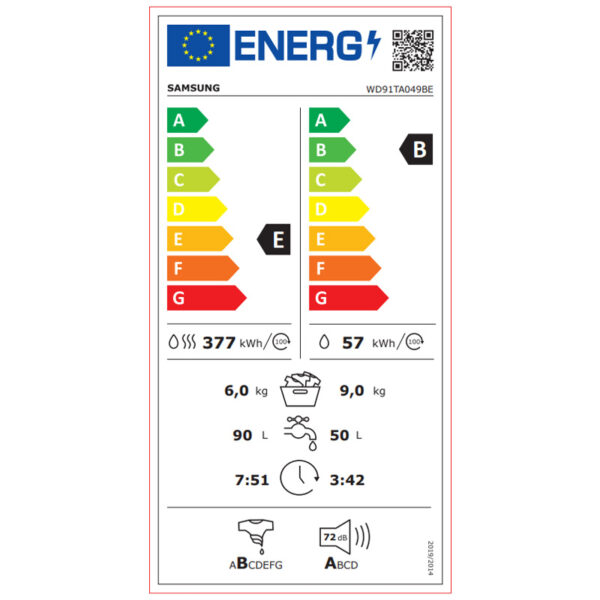 Πλυντήριο - Στεγνωτήριο Samsung WD91TA049BE [Foam&Steam/9~6kg/1400rpm]