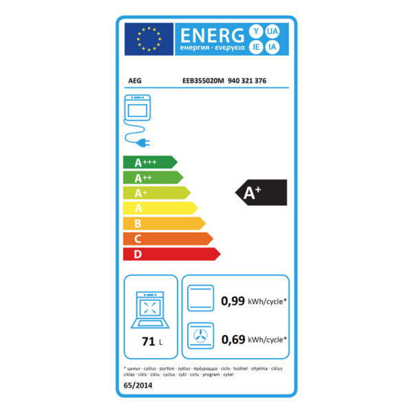 Εντοιχιζόμενο Σετ Φούρνος Ατμού 71L AEG EEB355020M με Υδρόλυση + Κεραμική Εστία AEG HE604000XB