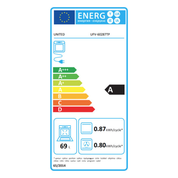 Ηλεκτρική Κουζίνα 69L United UFV-60287TP Λευκή με Κεραμικές Εστίες