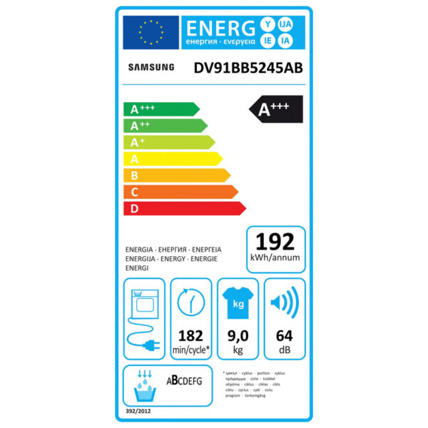 Στεγνωτήριο 9kg Samsung DV91BB5245AB με Αντλία Θερμότητας [WiFi/A+++]