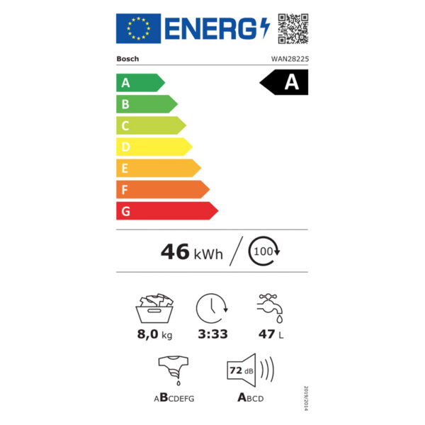 Πλυντήριο Ρούχων Bosch WAN28225 [Steam/8kg/1400rpm]