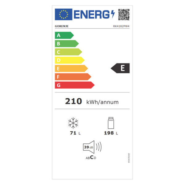Ψυγειοκαταψύκτης Gorenje RK4182PW4 Λευκός [269L/Υ180×Π55cm]