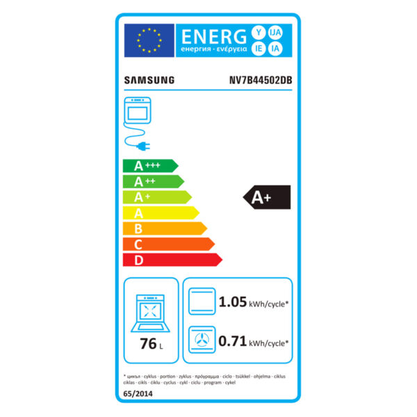 Εντοιχιζόμενος Φούρνος Ατμού 76L Samsung NV7B44502DB Μαύρος με Πυρόλυση/Υδρόλυση