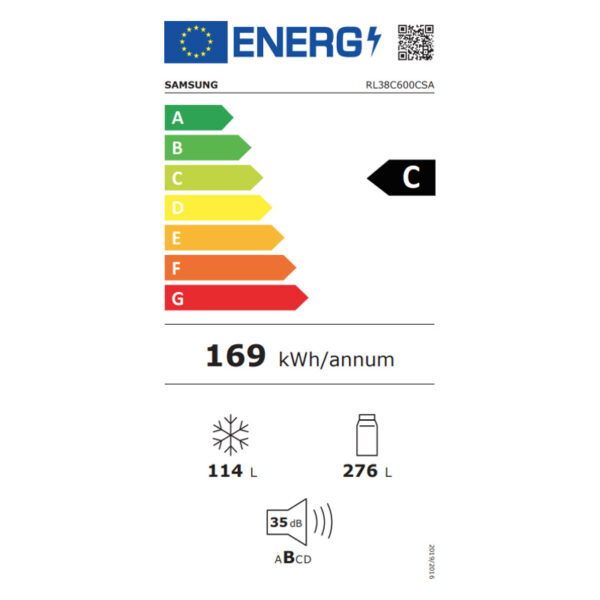 Ψυγειοκαταψύκτης Samsung RL38C600CSA Inox [NoFrost/390L/Υ203×Π60cm]