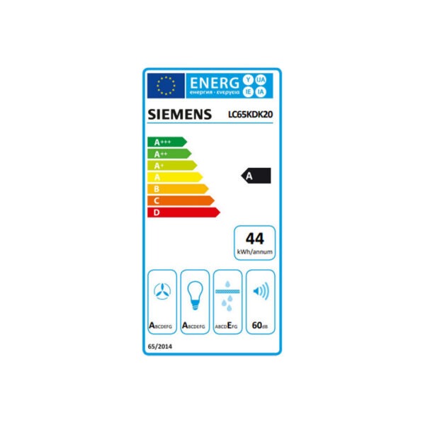 Απορροφητήρας Καμινάδα Siemens LC65KDK20 Λευκός [Π59cm – 550m³/h]