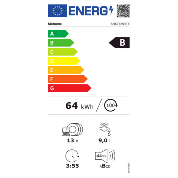 Εντοιχιζόμενο Πλυντήριο Πιάτων Siemens SN63EX04TE [WiFi/◎13/Υ81.5×Π60cm]