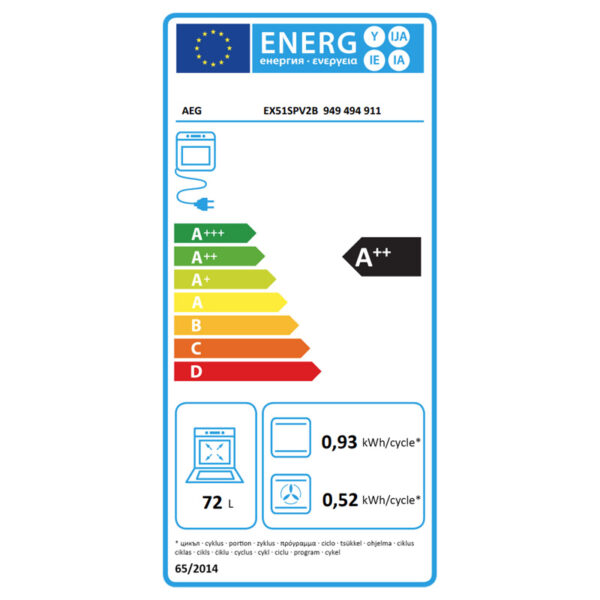 Εντοιχιζόμενος Φούρνος Ατμού 72L AEG EX51SPV2B Μαύρος με Πυρόλυση
