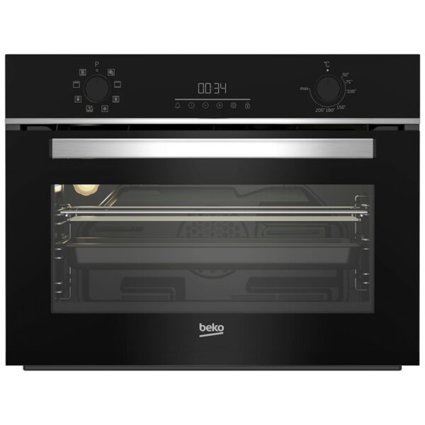 Εντοιχιζόμενος Φούρνος 48L Beko BBCM13300X Μαύρος με Υδρόλυση