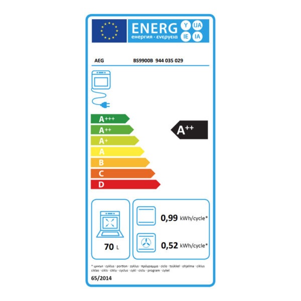 Εντοιχιζόμενος Φούρνος Ατμού 70L AEG BS9900B Μαύρος με Υδρόλυση