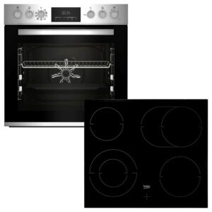 Beko BBUM12320XMPE Set Εντοιχιζόμενο Σετ Φούρνος 72L με Πυρόλυση/Υδρόλυση + Κεραμική Εστία Beko BBUM12320XMPE