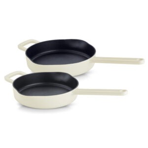 Σετ Μαντεμένιων Τηγανιών Ø24/26 Fissler Moments Collection Κρεμ (2τμχ)