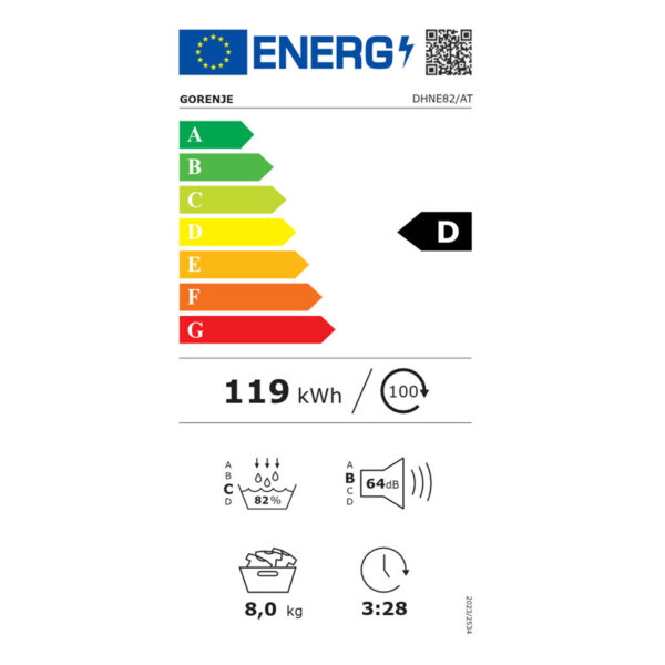 Στεγνωτήριο Gorenje DHNE82 με Αντλία Θερμότητας [WiFi/8kg]
