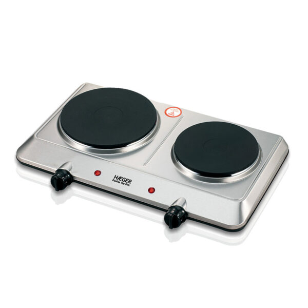 Επιτραπέζια Eμαγιέ Διπλή Εστία Haeger Double Top Disc HP-02S.015A Inox