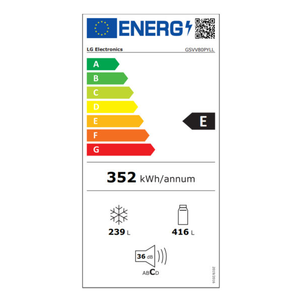 Ψυγείο Ντουλάπα LG GSVV80PYLL Inox [NoFrost/655L/Υ179×Π91cm]