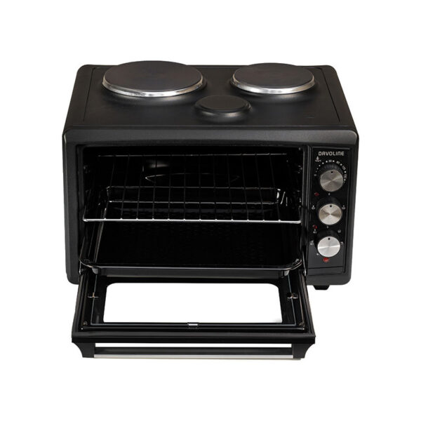 davoline-fornetto-3802-em-bl 2 Ηλεκτρικό Φουρνάκι 38L Davoline Fornetto 3802 EM/BL Μαύρο με Εμαγιέ Εστίες & Αέρα