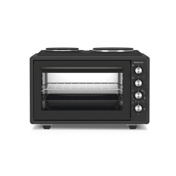 davoline-urban-chef-3702-bl Ηλεκτρικό Φουρνάκι 37L Davoline Urban Chef 3702 BL Μαύρο με Εμαγιέ Εστίες
