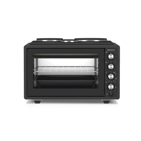 davoline-urban-chef-3703-bl Ηλεκτρικό Φουρνάκι 37L Davoline Urban Chef 3703 BL Μαύρο με Εμαγιέ Εστίες