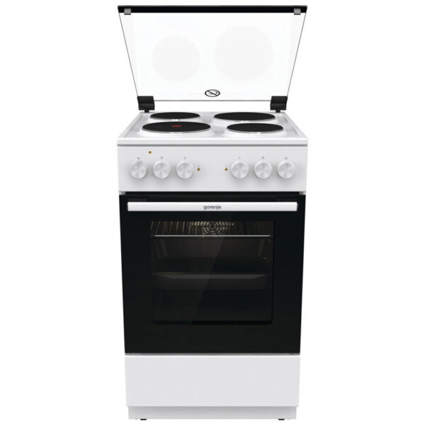 Ηλεκτρική Κουζίνα 70L Gorenje GE5A41WH Λευκή με Υδρόλυση, Εμαγιέ Εστίες & Καπάκι
