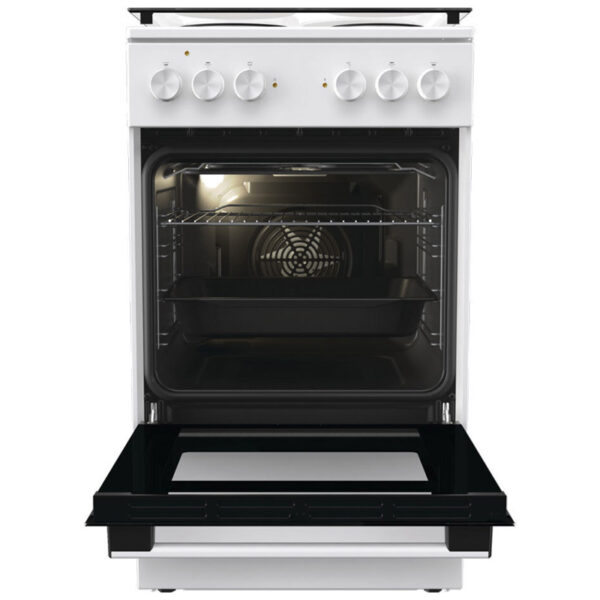 Ηλεκτρική Κουζίνα 70L Gorenje GE5A41WH Λευκή με Υδρόλυση, Εμαγιέ Εστίες & Καπάκι