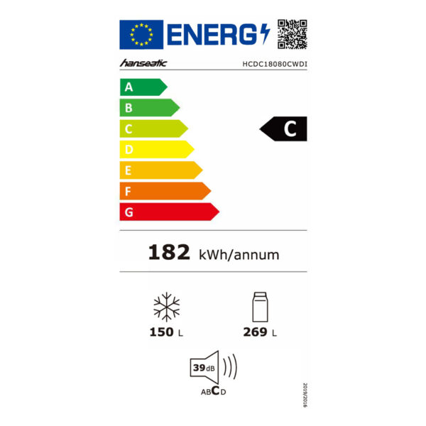 Ψυγείο Ντουλάπα Hanseatic HCDC18080CWDI Inox [NoFrost/419L/Υ180×Π79cm]