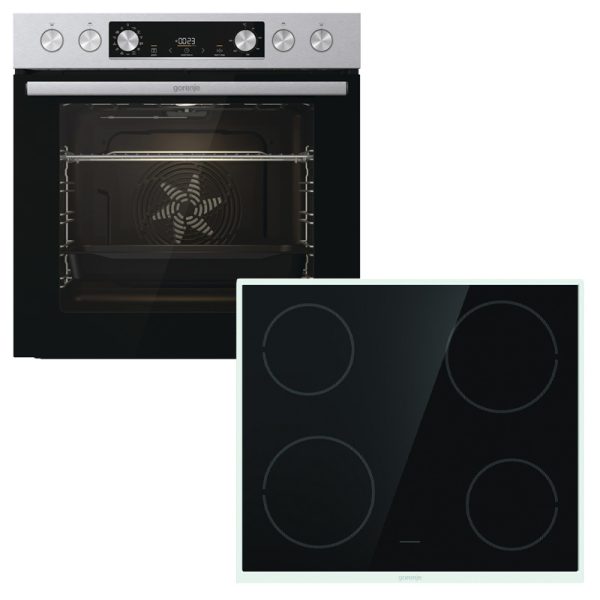 gorenje-bc6737e02x-ecd641bx Εντοιχιζόμενο Σετ Φούρνος 77L Gorenje BC6737E02X με Yδρόλυση/Κατάλυση + Κεραμική Εστία Gorenje ECD641BX