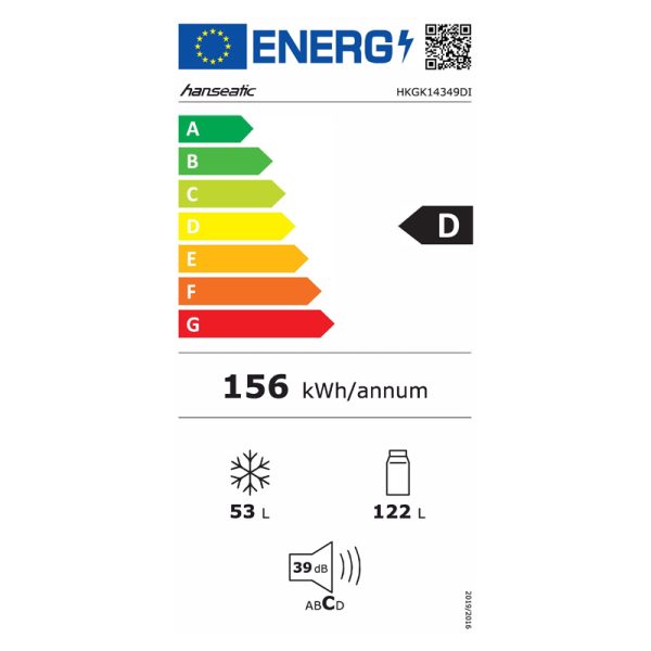 Ψυγειοκαταψύκτης Hanseatic HKGK14349DI Inox [LowFrost/175L/Υ143×Π40cm]