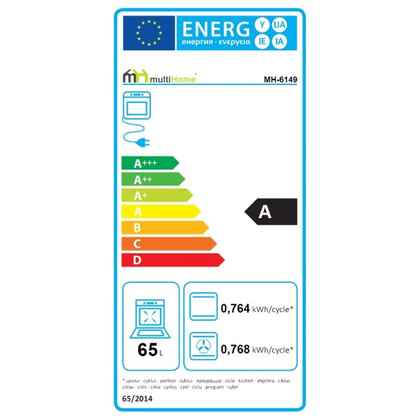 multihome-mh-6149 3 Ηλεκτρική Κουζίνα 65L MultiHome MH-6149 Μαύρη με Εμαγιέ Εστίες & Καπάκι