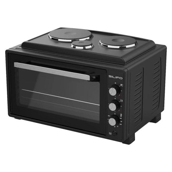 Ηλεκτρικό Φουρνάκι 45L Silifo SF2310 Μαύρο με Εμαγιέ Εστίες