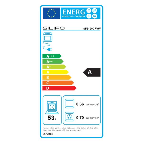 Ηλεκτρική Κουζίνα 53L Silifo SF6120CFVW Λευκή με Κεραμικές Εστίες